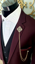 Load image into Gallery viewer, Elegant Crystal Rhinestone Lapel Pin with Chains
