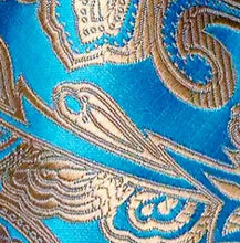 Load image into Gallery viewer, Men&#39;s Turquoise Floral Silk Necktie Set
