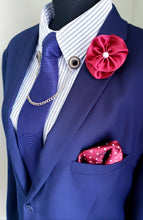 Load image into Gallery viewer, Black Collar Lapel Pin with Chain
