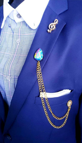 Multi-Color Crystal Lapel Pin