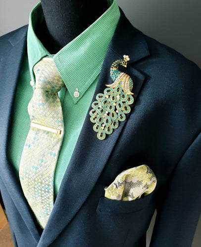 Crystal Peacock Brooch (Large) Pin