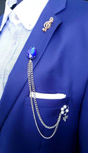 Load image into Gallery viewer, Elegant Blue Crystal Brooch Lapel Pin
