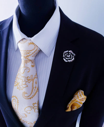 Metal Rose Flower Lapel Pin