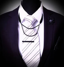 Load image into Gallery viewer, Winged Collar Pin With Black Crystals Bling
