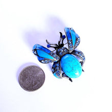 Load image into Gallery viewer, Large Crystal Beetle Brooch Pin
