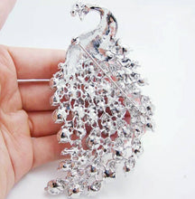 Load image into Gallery viewer, Peacock Crystal Brooch Rhinestone Bridal Pin
