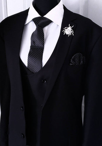 Beetle Crystal Clasp Lapel Pin 