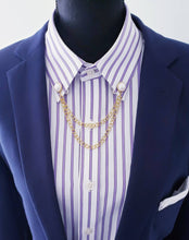 Load image into Gallery viewer, Pearl Double Chain Collar Pin 
