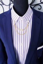 Load image into Gallery viewer, Pearl Double Chain Collar Pin 
