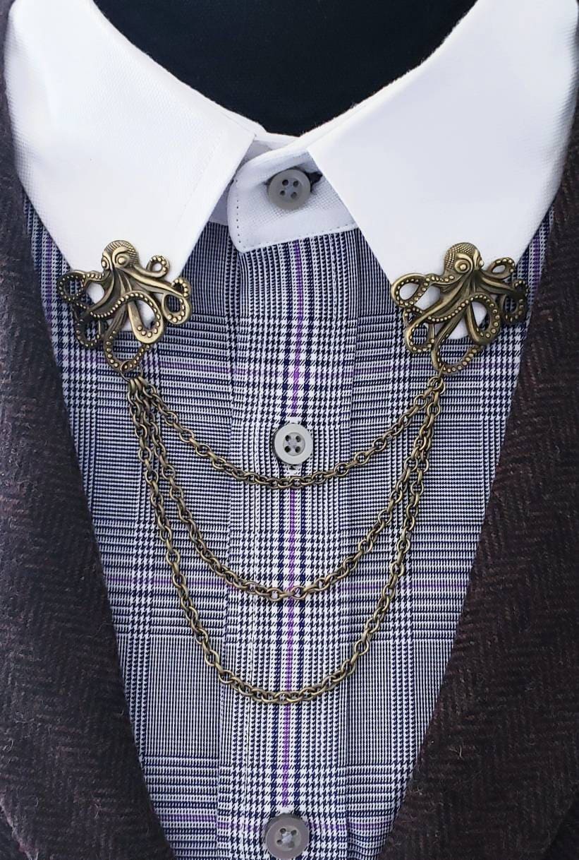 Octopus Collar Chain Pin