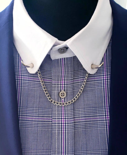 Metal Horns Collar Chain Pin