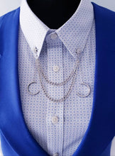 Load image into Gallery viewer, Crystal Crescent Moon Dangles Collar Pin 
