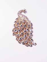 Load image into Gallery viewer, Peacock Crystal Brooch Rhinestone Bridal Pin
