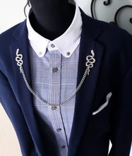 Load image into Gallery viewer, Snake Lapel Pin with Cardigan Chain
