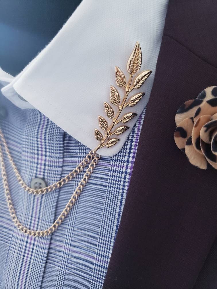 Tree Leaf Collar Pin