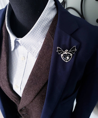 Skull Bat Brooch Lapel Pins