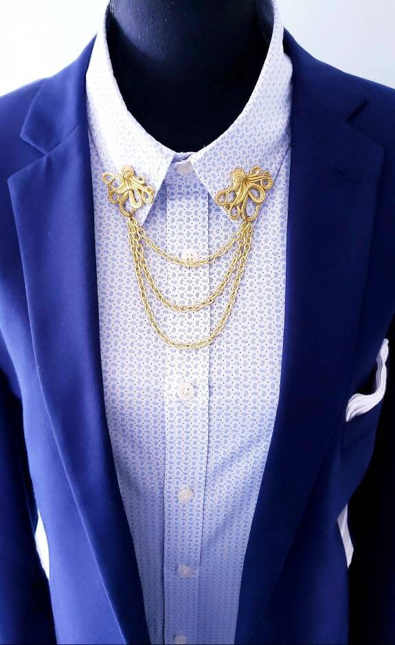 Octopus Collar Chain Pin