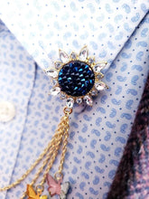Load image into Gallery viewer, Crystal Sunflower Collar Chain Pin 
