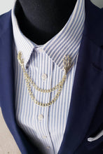 Load image into Gallery viewer, Skeleton Hands Double Collar Chains Pin
