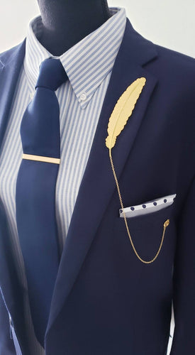 Metal Feather Lapel Pin 