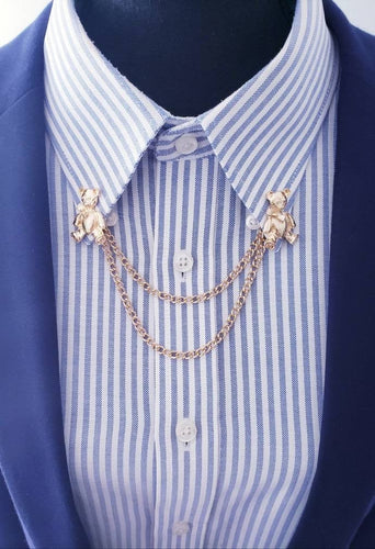 Teddy Bear Collar Chain Pin