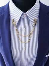 Load image into Gallery viewer, Skeleton Hands Double Collar Chains Pin
