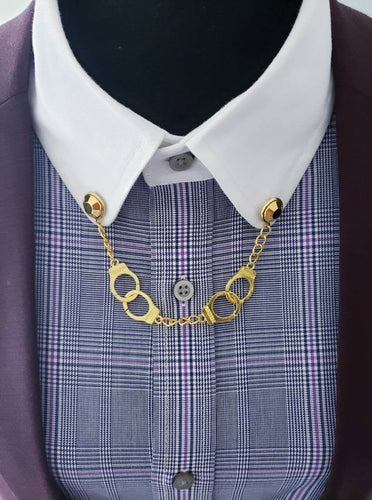 Freedom Handcuffs Collar Chain Pin