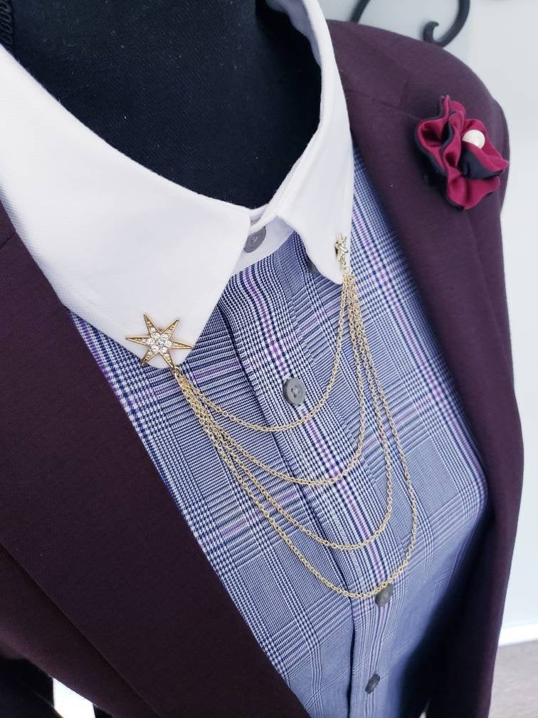 Shooting Star Collar Chain Pin 