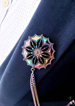 Load image into Gallery viewer, Multi-colored Chains and Pearl Lapel Pin
