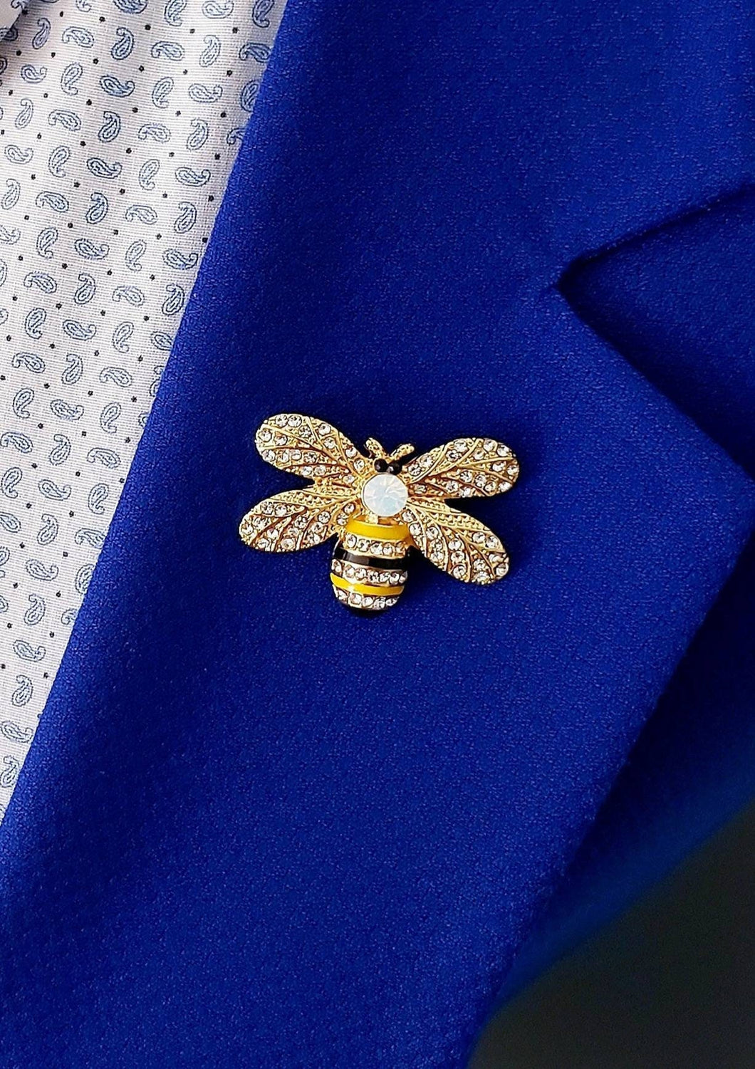 Honey Bee Lapel Pin | Brooch Pin | Crystal Rhinestones | Insect | Brooches | Bling Accessories