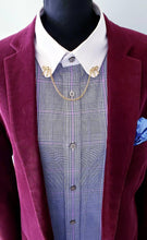 Load image into Gallery viewer, Unisex Bow Lapel Collar Pin with Chain

