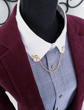 Load image into Gallery viewer, Unisex Bow Lapel Collar Pin with Chain
