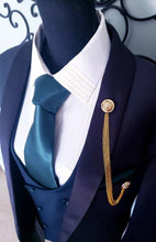 Load image into Gallery viewer, Elegant Lion Lapel Pin with Gold Chains
