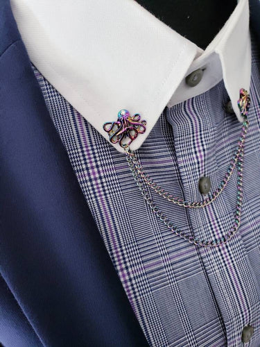 Swarovski Crystals Octopus Collar Pin
