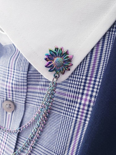 Sunflower Collar Chain Pin