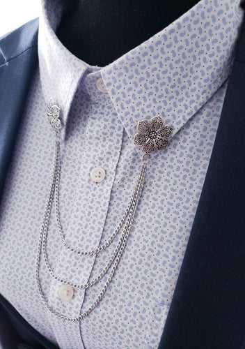 Filigree Flower Collar Pin
