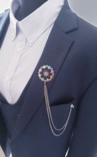 Load image into Gallery viewer, Multi-colored Chains and Pearl Lapel Pin
