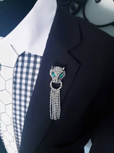 Load image into Gallery viewer, Crystal Panther Green Eyes Brooch Pin
