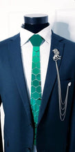 Load image into Gallery viewer, Crystal Lion Lapel Pin with 4 Silver Chains
