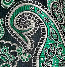 Load image into Gallery viewer, Men&#39;s Green Silk Necktie Pocket Square Cufflink Set
