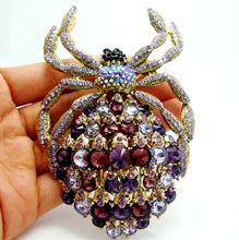 Load image into Gallery viewer, Crystal Rhinestones Spider Brooch Pin
